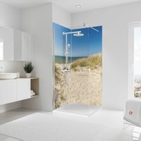 DecoDesign Duschrückwand Foto Neue Dünen, Wandverkleidung aus 3mm Aluminium-Verbundplatte als fugenfreier Fliesenersatz, Motiv: 8115, 2er-Set, Größe: von SCHULTE