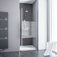 Schulte - Duschkabine Drehtür in Nische Alexa Style 2.0, 5mm esg Sicherheitsglas Dekor Terrazzo, Profilfarbe: Chromoptik, Größe 80 x 192 cm von SCHULTE