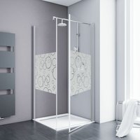 Schulte - Duschkabine Drehtür mit Seitenwand Alexa Style 2.0, 5 mm Sicherheitsglas (esg) Dekor Circular, Alu-Natur, 80 x 80 x 192 cm von SCHULTE