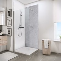 Schulte Duschrückwand DecoDesign - Dekor Stein Grau-Hell, Wandverkleidung aus 3 mm Aluminium-Verbundplatte, Größe: 100 x 210 cm von SCHULTE