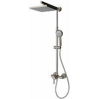 Schulte Duschsystem, DuschMaster Rain mit Einhebelmischer, Farbe: Edelstahl, Kopfbrause eckig von SCHULTE