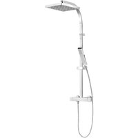 Schulte - Duschsystem ,Square, Duschmaster Rain ii von Eckige Kopfbrause aus verchromten Messing, mit Thermostat von SCHULTE