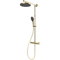Duschsystem Duschmaster Rain mit Sicherheits-Thermostat, Kopfbrause rund extra-flach, mit Handbrause, Farbe: Goldoptik - Schulte Duschsystem Duschmaster Rain mit Sicherheits-Thermostat, Kopfbrause rund extra-flach, mit Handbrause, Farbe: Goldoptik - Schulte von SCHULTE