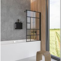 Badewannenaufsatz 1-teilig schwenkbar - Breite: 80 cm, Höhe: 140 cm, Profil: Matt Schwarz, Glas: 5 mm Sicherheitsglas Dekor Atelier 1, ohne Badewannenaufsatz 1-teilig schwenkbar - Breite: 80 cm, Höhe: 140 cm, Profil: Matt Schwarz, Glas: 5 mm Sicherheitsglas Dekor Atelier 1, ohne von SCHULTE