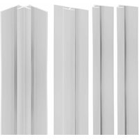 Schulte - Zubehörset für DecoDesign Duschrückwände, beinhaltet 2 Endprofile, 1 Eckverbinder in Ecke, 1 Flächenverbinder, 210 cm, Set in Alpinweiß von SCHULTE