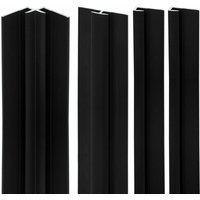 Schulte - Zubehörset für DecoDesign Duschrückwände, beinhaltet 2 Endprofile, 1 Eckverbinder in Ecke, 1 Flächenverbinder, 210 cm, Set in Schwarz Matt von SCHULTE