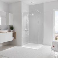 Schulte Duschrückwand DecoDesign - Dekor Putzoptik Weiß, Wandverkleidung, wasserdicht, Breite: 100 cm, Höhe: 255 cm von SCHULTE