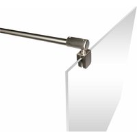 Stabilisator für 5-8 mm Glas, kürzbar und winkelbar, Haltestange für Glas/Wand Stabilisation, Wandhalterung für Duschwand, Edelstahloptik, von SCHULTE