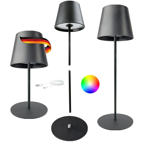 SCHWAIGER 658712 Tischlampe teilbar Stehlampe RGB LED Schwarz Tischleuchte Touch-Steuerung USB-C Gartenlampe IP44 Tischbeleuchtung Restaurant Terrasse Balkon von SCHWAIGER