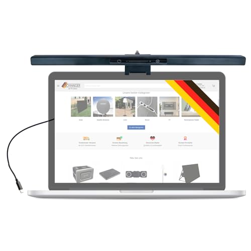 SCHWAIGER 659931 LED Monitor-Lampe integrierter Touchsensor Schreibtischlampe Screenbar Bildschirmlicht dimmbar USB-Anschluss warmweiß kaltweiß klemmbar von SCHWAIGER