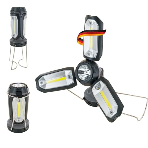 SCHWAIGER CALED300 Campingleuche 2in1 Taschenlampe Akku Camping-Lampe 6 Lichtmodi LED-Lampe Powerbank USB-Buchse Outdoor Zelten ausklappbar Halterung von SCHWAIGER