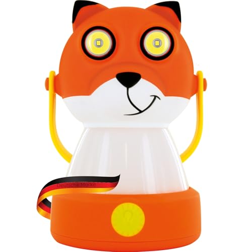 SCHWAIGER CALF100 511 Camping-Lampe Tierdesign Fuchs Kinderleuchte Laterne Taschenlampe 3 Lichter 10 h Leuchtdauer LED batteriebetrieben von SCHWAIGER