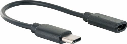 SCHWAIGER CK3104 533 USB Adapter Micro-USB auf USB-C Adapterkabel Geräteanschluss Datenübertragung HighSpeed 480 MBit/s Micro USB auf Type C Kabel 15cm schwarz von SCHWAIGER