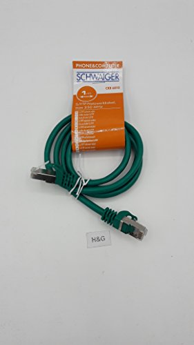 Schwaiger CKB6010 059 Netzwerkkabel 1m Cat6 SF/UTP (S-FTP) grün - Netzwerkkabel (1m, Cat6, SF/UTP (S-FTP), RJ-45, RJ-45, grün) von SCHWAIGER