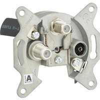 SCHWAIGER Dreiloch-Einzeldose SAT, Silber, Aluminium, Antennen-, Kabel- und Satellitensignal - silberfarben von SCHWAIGER