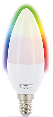 SCHWAIGER HAL800 Smart Glühbirne E14 Leuchtmittel Lampe RGB Farbwechsel dimmbar 470 Lm 6.0 W von SCHWAIGER