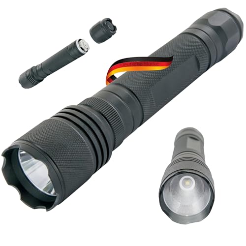 SCHWAIGER TLED400S 533 LED Taschenlampe Handlampe Taschenleuchte Notfalllicht Batterie IPX4 Spritzwassergeschützt Aluminium Leuchtdauer 5h 20m Reichweite 210 Lumen Camping Wandern Notfälle von SCHWAIGER