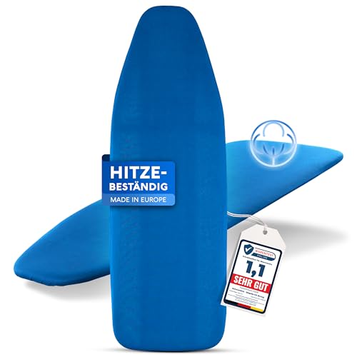 SCHWANFELD® Bügelbrettbezug 120x40 cm [EXTRA HITZEBESTÄNDIG] - Hochwertiger Bügelbrett Bezug (Made in Europe) - Baumwoll Polsterung - Bezug Bügelbrett für Dampfbügelstation - Optimale Dampfverteilung von SCHWANFELD
