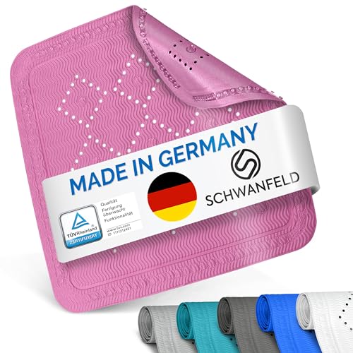 Schwanfeld® [55 x 55cm] Duschmatte rutschfest [EXTRA SICHER] - inkl. extra starken Saugnäpfen - Duschmatte BPA frei - Antirutschmatte dusche (Made in Germany) - sichere Duscheinlage rutschfest von SCHWANFELD
