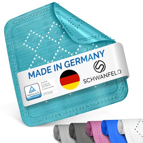 Schwanfeld® [55 x 55cm] Duschmatte rutschfest [EXTRA SICHER] - inkl. extra starken Saugnäpfen - Duschmatte BPA frei - Antirutschmatte dusche (Made in Germany) - sichere Duscheinlage rutschfest von SCHWANFELD