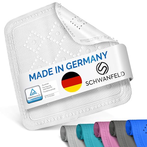 Schwanfeld® [55 x 55cm] Duschmatte rutschfest [EXTRA SICHER] - inkl. extra starken Saugnäpfen - Duschmatte BPA frei - Antirutschmatte dusche (Made in Germany) - sichere Duscheinlage rutschfest von SCHWANFELD