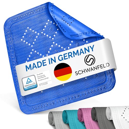 Schwanfeld® [55 x 55cm] Duschmatte rutschfest [EXTRA SICHER] - inkl. extra starken Saugnäpfen - Duschmatte BPA frei - Antirutschmatte dusche (Made in Germany) - sichere Duscheinlage rutschfest von SCHWANFELD