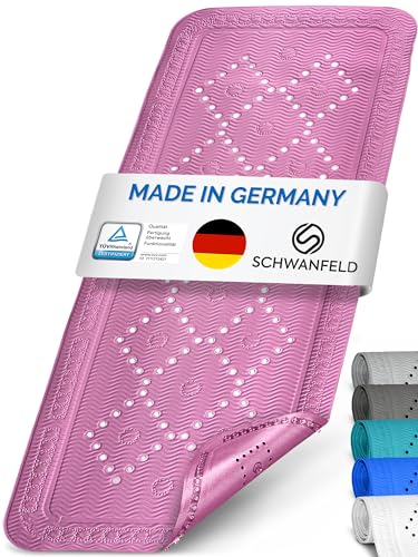 Schwanfeld® [91 x 36cm] Badewannenmatte [EXTRA SICHER] - inkl. extra starken Saugnäpfen - Badematte rutschfest BPA frei - Antirutschmatte Badewanne (Made in Germany) - sichere Rutschmatte Badewanne von SCHWANFELD
