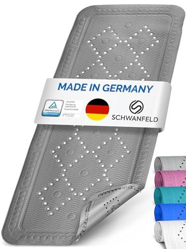 Schwanfeld® [91 x 36cm] Badewannenmatte [EXTRA SICHER] - inkl. extra starken Saugnäpfen - Badematte rutschfest BPA frei - Antirutschmatte Badewanne (Made in Germany) - sichere Rutschmatte Badewanne von SCHWANFELD