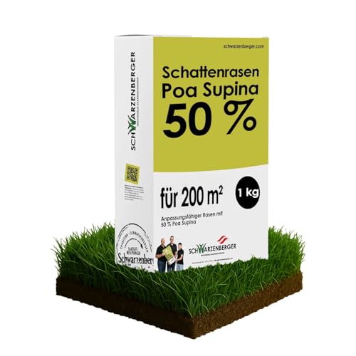 Samen Schwarzenberger I Poa Supina Rasensamen I 1 kg für 200 m² I 50% Poa Supina Anteil I dichter Rasen ohne Moos I schattenverträglich & tiefschnittverträglich I Schattenrasen Samen Schwarzenberger I Poa Supina Rasensamen I 1 kg für 200 m² I 50% Poa Supina Anteil I dichter Rasen ohne Moos I schattenverträglich & tiefschnittverträglich I Schattenrasen von SCHWARZENBERGER INDIVIDUELLE SAATMISCHUNGEN