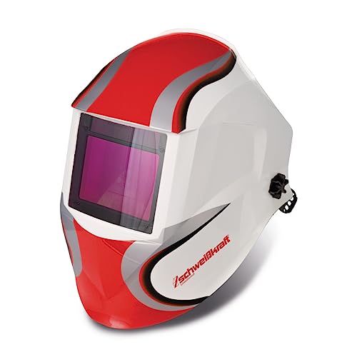 SCHWEISSKRAFT Automatik-Schweißschutzhelm VarioProtect XXL-W-2 TC rot (Schutzhelm zum Schweißen und Schleifen, mit großem Sichtfeld) 1654025-2 von Schweißkraft