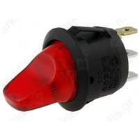 Kippschalter off-on rot beleuchtet 10Amp von SCI