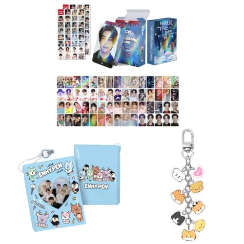K-pop Set 60pcs Photocards Postcards, 64pcs Stickers, Album Binder Holder Book, Keyring Keychain (ENHYPEN) von SCISSH