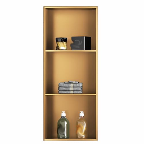 SCLHouiX Edelstahl Badezimmer Duschnische, Metallpartition eingebrauchtes Duschregal, wasserdichte Anti-Kratzer-Wandschrank für Wohnzimmer Duschbaum Küche, Gold-B-35x100 cm SCLHouiX Edelstahl Badezimmer Duschnische, Metallpartition eingebrauchtes Duschregal, wasserdichte Anti-Kratzer-Wandschrank für Wohnzimmer Duschbaum Küche, Gold-B-35x100 cm von SCLHouiX