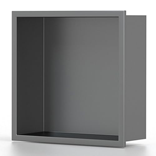 SCLHouiX Edelstahl-Badezimmernische, einteiliger Metalllagerständer, eingebettete Fernseher-Trennwandschränke für Wohnzimmer Schlafzimmer, rot-32x32x12.5cm/1.04x1.04x0.41ft von SCLHouiX