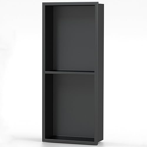 SCLHouiX Edelstahl-Badezimmernische, einteiliges Metalllagerständer, eingebettete Fernseher-Trennwandschränke für Wohnzimmer Schlafzimmer, schwarz-70x28x12.5cm/2.29x0.91x0.41ft SCLHouiX Edelstahl-Badezimmernische, einteiliges Metalllagerständer, eingebettete Fernseher-Trennwandschränke für Wohnzimmer Schlafzimmer, schwarz-70x28x12.5cm/2.29x0.91x0.41ft von SCLHouiX