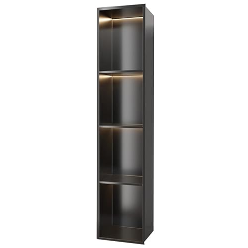 SCLHouiX Edelstahl-Badezimmernische, wasserdicht eingebauter Regal mit Licht für Bade-/Shampoo/Toiletten-Speisekammerdekor, Schlafzimmerküche, schwarz-120x28x12.5 cm/3.93x0.91x0.41ft SCLHouiX Edelstahl-Badezimmernische, wasserdicht eingebauter Regal mit Licht für Bade-/Shampoo/Toiletten-Speisekammerdekor, Schlafzimmerküche, schwarz-120x28x12.5 cm/3.93x0.91x0.41ft von SCLHouiX