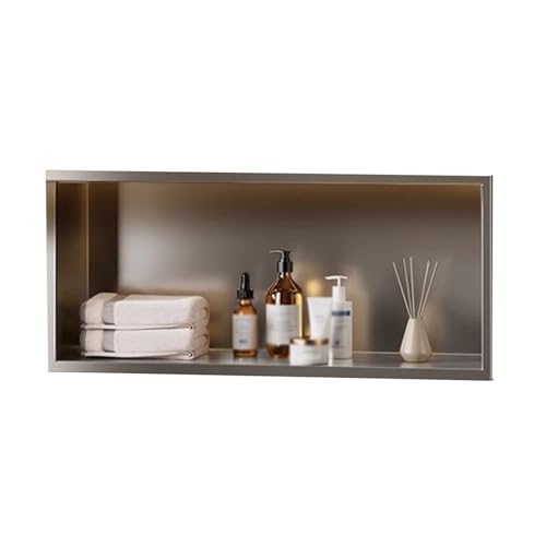 SCLHouiX LED Light Duschnische, eingebrauchtes Wandschelf für Badezimmerlager, Edelstahl-Wall-Badezimmerschrank-Einsatz Organizer Fliesen SCLHouiX LED Light Duschnische, eingebrauchtes Wandschelf für Badezimmerlager, Edelstahl-Wall-Badezimmerschrank-Einsatz Organizer Fliesen von SCLHouiX