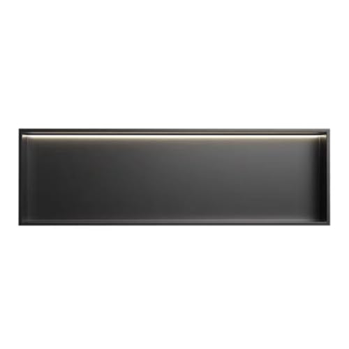 SCLHouiX Wandnische Dusche Edelstahl mit LED-Licht, eingebettete Duschnische einzelner Regal Lagerraumregal zur Verbesserung zu Hause, Black-92x32x12,5 cm SCLHouiX Wandnische Dusche Edelstahl mit LED-Licht, eingebettete Duschnische einzelner Regal Lagerraumregal zur Verbesserung zu Hause, Black-92x32x12,5 cm von SCLHouiX