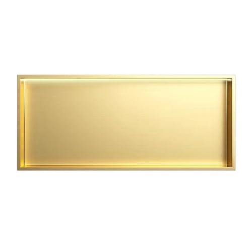 SCLHouiX Wandnische Dusche Edelstahl mit LED-Licht, eingebettete Duschnische einzelner Regal Lagerraumregal zur Verbesserung zu Hause, Gold-72x32x12,5 cm SCLHouiX Wandnische Dusche Edelstahl mit LED-Licht, eingebettete Duschnische einzelner Regal Lagerraumregal zur Verbesserung zu Hause, Gold-72x32x12,5 cm von SCLHouiX