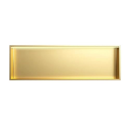 SCLHouiX Wandnische Dusche Edelstahl mit LED-Licht, eingebettete Duschnische einzelner Regal Lagerraumregal zur Verbesserung zu Hause, Gold-92x32x12,5 cm SCLHouiX Wandnische Dusche Edelstahl mit LED-Licht, eingebettete Duschnische einzelner Regal Lagerraumregal zur Verbesserung zu Hause, Gold-92x32x12,5 cm von SCLHouiX