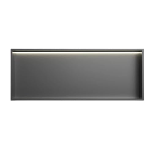 SCLHouiX Wandnische Dusche Edelstahl mit LED-Licht, eingebettete Duschnische einzelner Regal Lagerraumregal zur Verbesserung zu Hause, Grey-72x32x12,5 cm SCLHouiX Wandnische Dusche Edelstahl mit LED-Licht, eingebettete Duschnische einzelner Regal Lagerraumregal zur Verbesserung zu Hause, Grey-72x32x12,5 cm von SCLHouiX