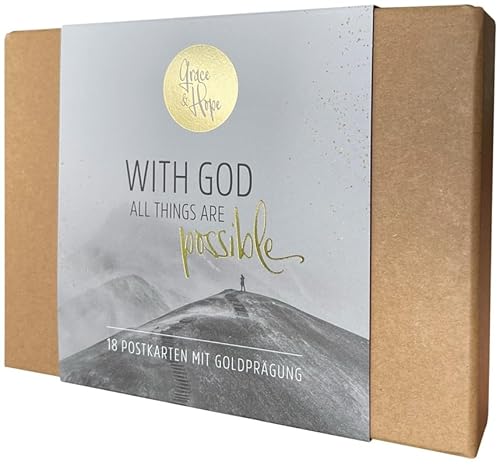 SCM With God all things are possible - Postkartenset: 18 Postkarten mit Goldprägung von SCM COLLECTION