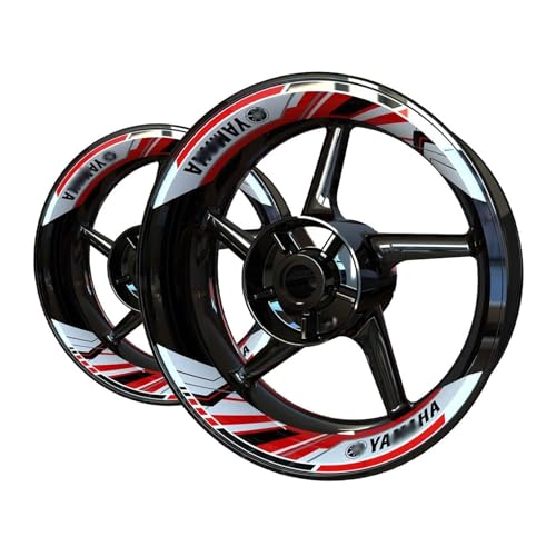 Motorrad Aufkleber Für Y&AMAHA Für Yzf Für R1 R3 R15 R1m R6 Für Mt07 Für Mt09 FZ6 Für R15 Für Wr450f Für Hp4 Motorrad Aufkleber Dekorative Streifen Felgenaufkleber (Color : 1) von SCMYK