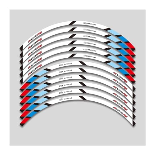 Motorrad Aufkleber Motorrad Räder Aufkleber Felge Für B&MW Für Rs 1250RS Für R1250RS R 1250 R1250 Reifen Reflektierende Streifen Dekorative Zubehör Aufkleber Set Felgenaufkleber (Color : 6) von SCMYK