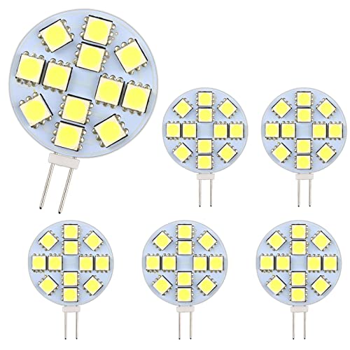 SCNNC G4 LED-Glühlampe 2W, AC12-24V, 200LM Warmweiß 3000K, 12 x 5050SMD, Äquivalent zu 20W Halogenbirne, Nicht Dimmbar, Kleine G4-Kreislampen für Kronleuchter, Scheinwerfer, 6er Pack von SCNNC