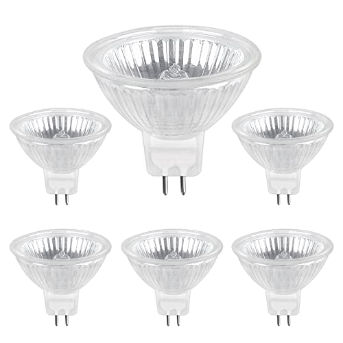 Halogen Reflektor 20W GU5.3, MR16 Halogenstrahler 12V Dimmbar, 205LM Warmweiß 2700K, MR16 GU5.3 Halogen für Landschaftsbeleuchtung, Schienenbeleuchtung, Einbaubeleuchtung, 6 Stück von SCNNC