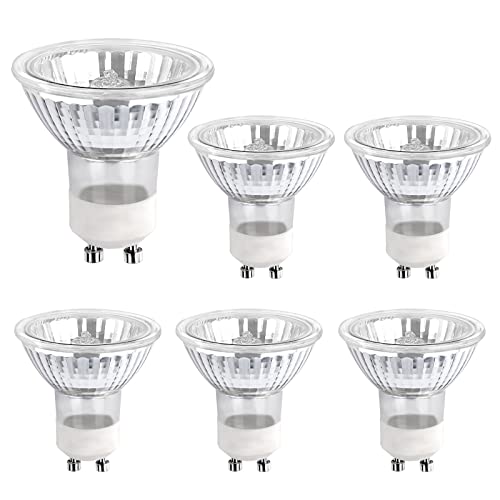 Halogenlampe GU10 50W 230V, 500lm Warmweiß 2700K Dimmbar, Halogen Reflektor MR16, Halogen GU10 MR16 für Schrankleuchte, Ausstellungsleuchten, 6 Stück von SCNNC