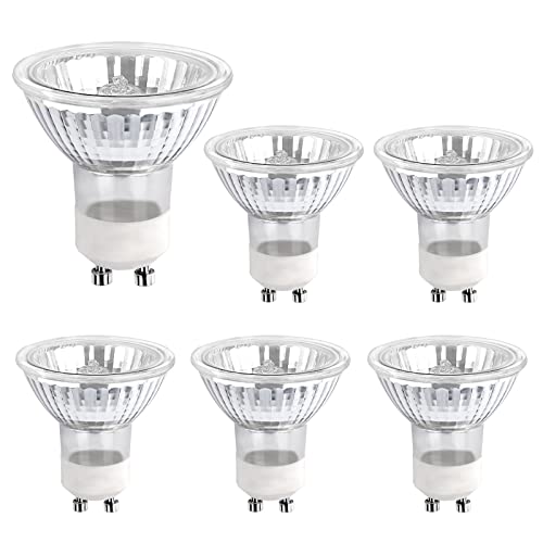 SCNNC Halogenlampe GU10 50W 230V, 500lm Warmweiß 2700K Dimmbar, Halogen Reflektor MR16, Halogen GU10 MR16 für Schrankleuchte, Ausstellungsleuchten, 6 Stück von SCNNC