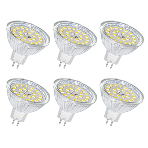 LED Leuchtmittel GU5.3 LED 5W 12V MR16, 500LM Neutralweiß 4000K, Nicht Dimmbar, Ersatz für 50W Halogenstrahler, LED Strahler GU5.3 für Deckenleuchte, Landschaftsbeleuchtung, 6 Stück von SCNNC