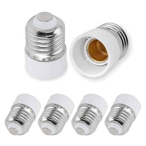 SCNNC Lampenfüße E27 auf E14 Sockel Konverter, E27 zu E14 Lampensockel Adapter Konverter - E27 Fassung auf E14 Sockel für LED Halogen Energiespar Lampen Weiß, 6 Stück von SCNNC